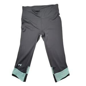 Under Armour Fly By Compression Workout Running‎ Capri Pants Gray Mint SM/P